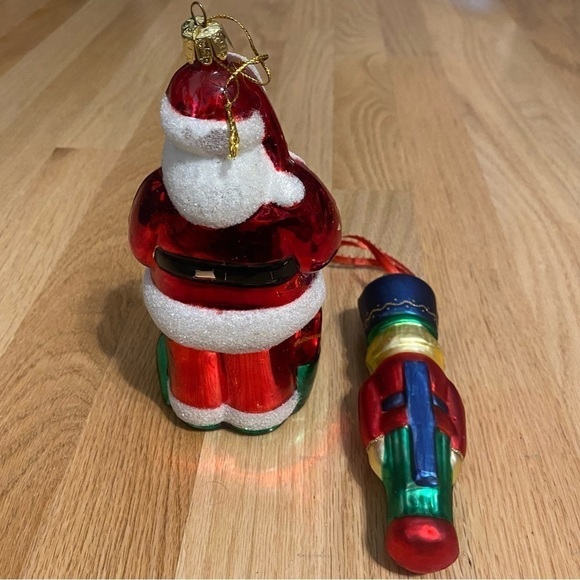 European Blown Glass Christmas Ornament Bundle Santa Claus Nutcracker Soldier - Picture 4 of 6